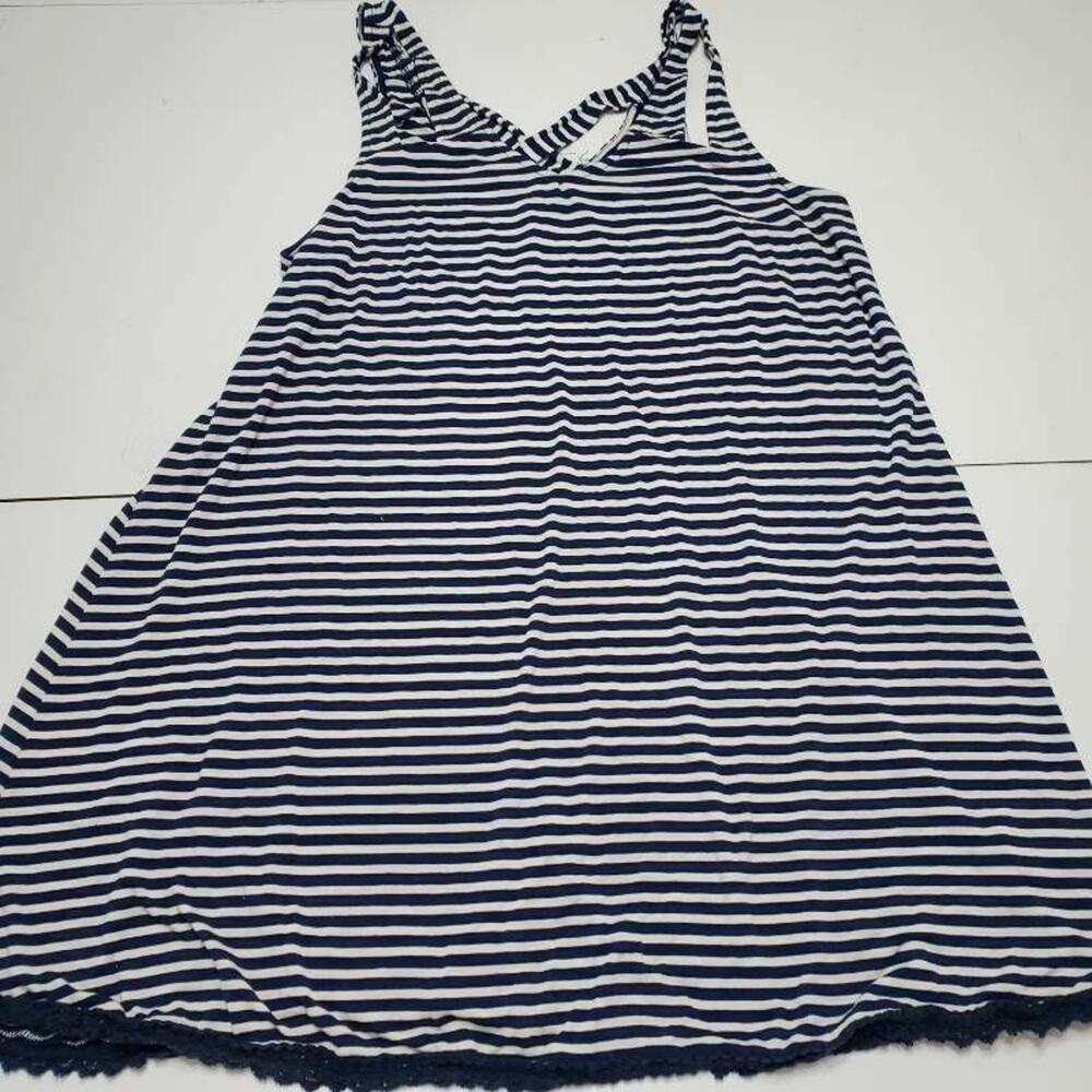 Red Camel‎ Womens Tank Dress Blue White Stripe Straps Short Stretch Sleeveless L